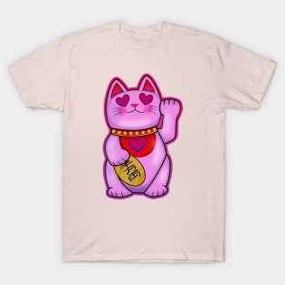 Romantic Maneki Neko Lucky Cat T-Shirt